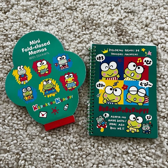 Sanrio Other - Sanrio Kerokero Keroppi frog notepad paper notebook memo stickers bundle origami
